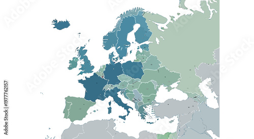 Europe Map Color Coded by Country Data, Political Geography, EU Members