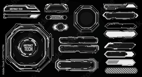 Futuristic HUD Elements, Sci-Fi UI Design, Abstract Technology Interface