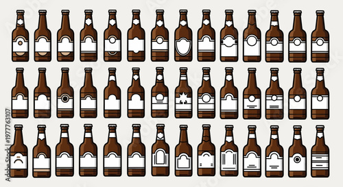Collection of Beer Bottles: Variety of Labels and Styles