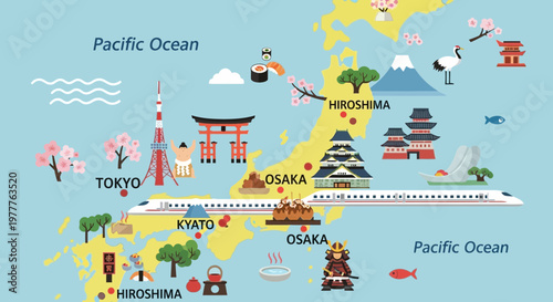 Japan Travel Map: Famous Landmarks, Culture, and Shinkansen Train