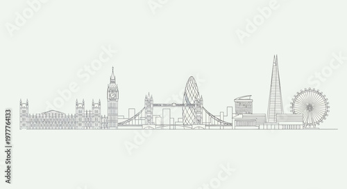 London Skyline Outline: Iconic Landmarks in Minimalist Line Art