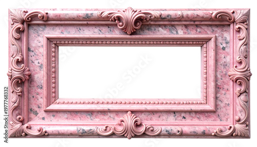 Pink granite framework: detailed close-up architectural detail