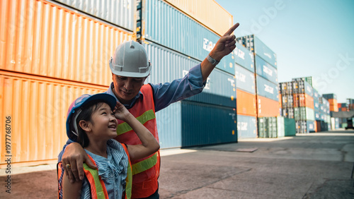 Father child port shipping ...