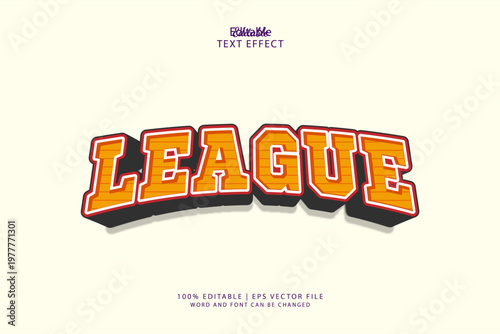 League Editable Text Effect Style 3d Vintage Bold