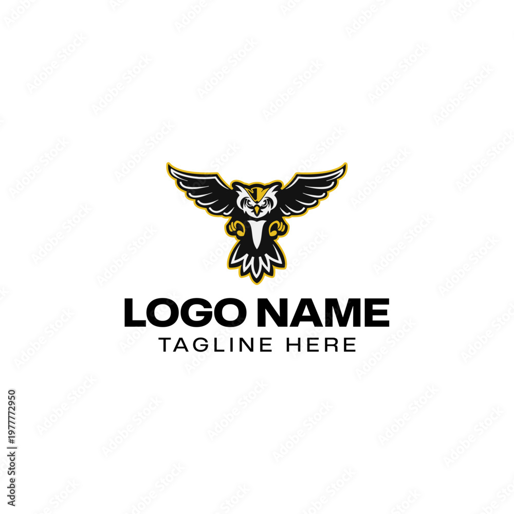 Fototapeta premium Owl Mascot Sport Logo Design Vector Template