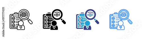 Observation icon set multiple style collection