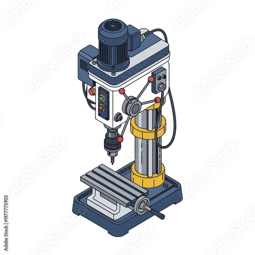 Industrial Drill Press Machine for Metalworking and Woodworking Operations.