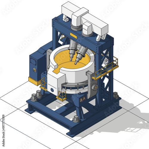 Industrial Electric Arc Furnace for Metal Melting and Production.