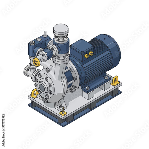 Industrial Electric Water Pump with Motor and Base.