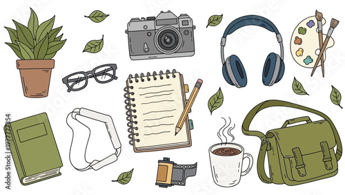 Collection of Creative and Study Essentials.