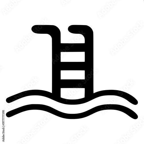 “Minimalist waterpark slide icons in solid black shapes, featuring twisty tubes, tall slides, and curved ramps, simple vector graphics.”