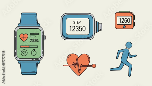 Collection of fitness trackers and health monitoring devices.