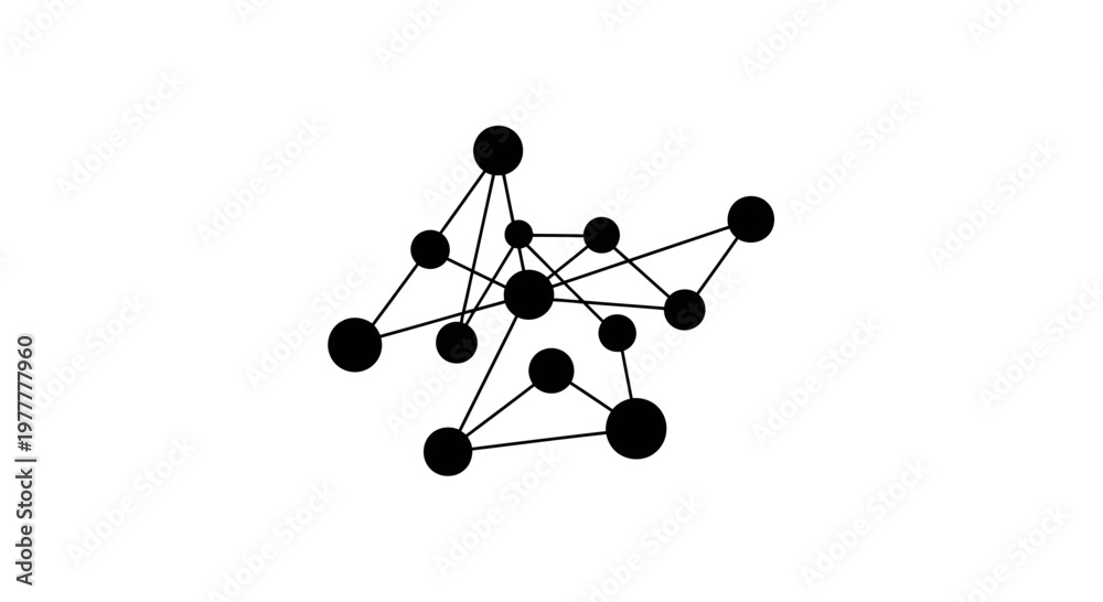 Foto Interconnected Network of Nodes and Lines.