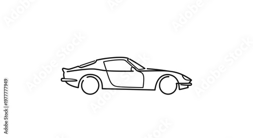 Bild auf Leinwand Sleek Sports Car Outline: A Classic Automotive Design.
