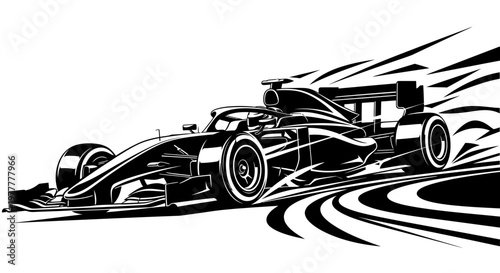 Dynamic Formula 1 Race Car in Action on Track.