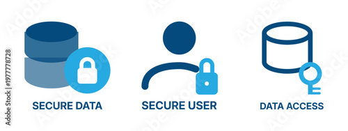 Data security icons capsules keys and locks representing digital protection