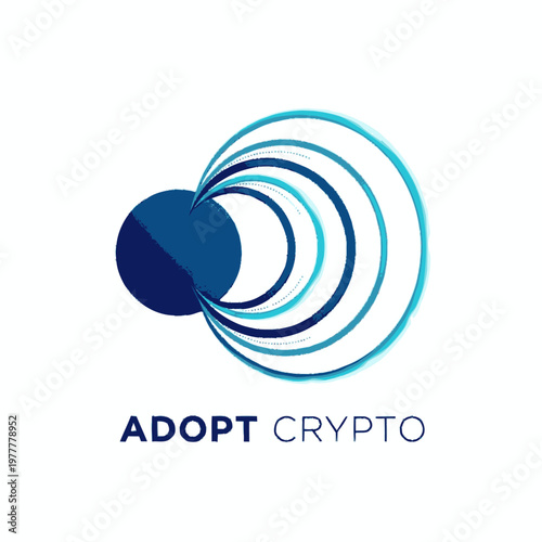 Abstract Digital Logo Design for Cryptocurrency Adoption.