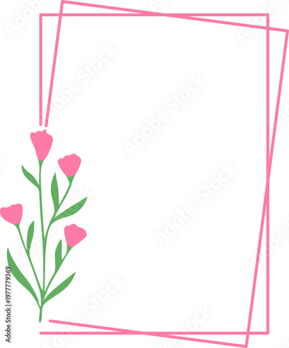 Mother's Day Photo Frame Illustration with Flower Decoration