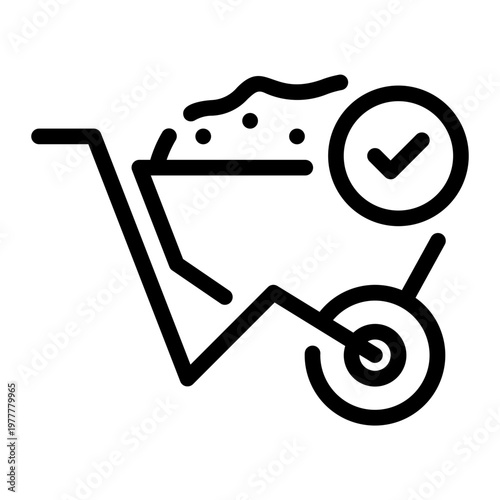 wheelbarrow line icon