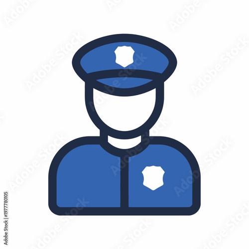 Simple police officer avatar in the style of graphic