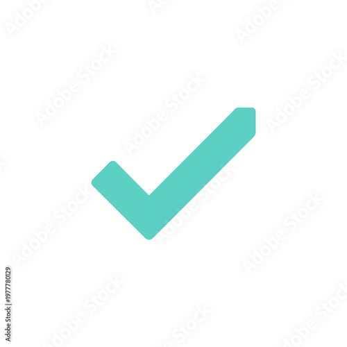 A simple teal check mark icon, indicating a positive confirmation or completion