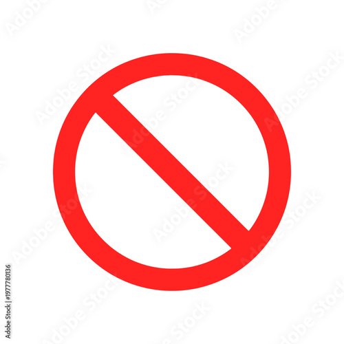 A prohibition symbol, a universal sign indicating a restriction, a ban, or something that is not allowed