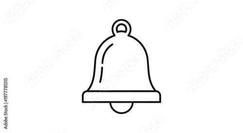 Simple black line drawing of a bell