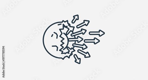 Exploding sphere with outbound arrows