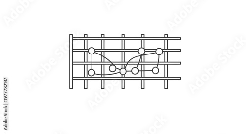 Abstract diagram of interconnected nodes within a grid structure
