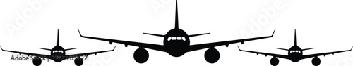 Minimalist passenger aircraft underside view with wings and engines clean aviation silhouette design