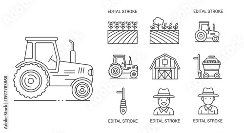 Tractor Farm Vehicle Agricultural Machine.