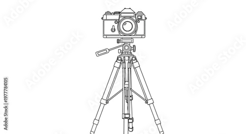 Camera on a tripod stand.