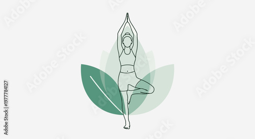 Woman in yoga tree pose.