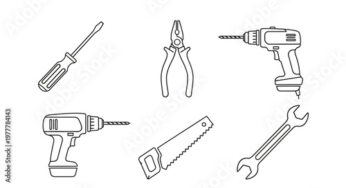 Collection of various hand tools.