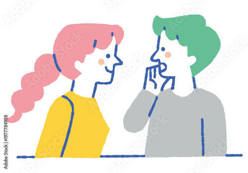 Men and women brainstorming ideas at work_Color