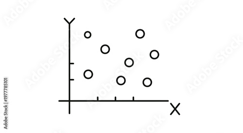 Scatter plot showing randomly distributed points on X and Y axes