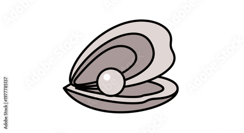 A simple illustration of an open shell with a pearl inside