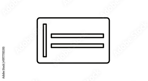 Simple icon of a rectangle with rounded corners, a vertical bar, and two horizontal lines