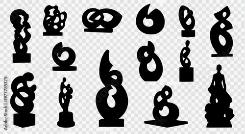 Abstract Sculpture Silhouettes: Modern Art Forms Collection