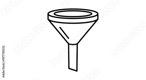 A simple black outline drawing of a conical funnel with a tubular stem