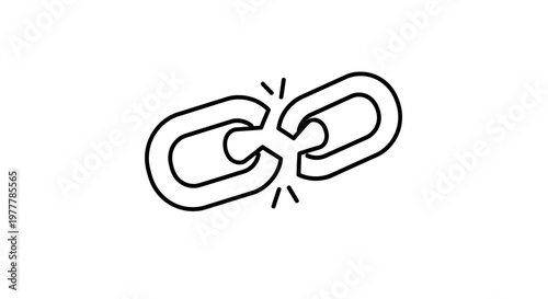 Broken chain link icon, symbolizing disconnection, failure, or a break