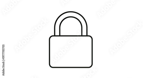 Simple black outline of a classic padlock on a white background