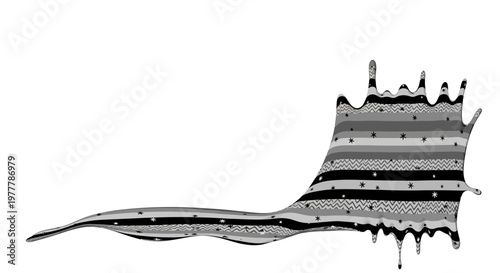 Abstract Splatter Blob with Patterns and Drips, Dynamic Flowing Shape