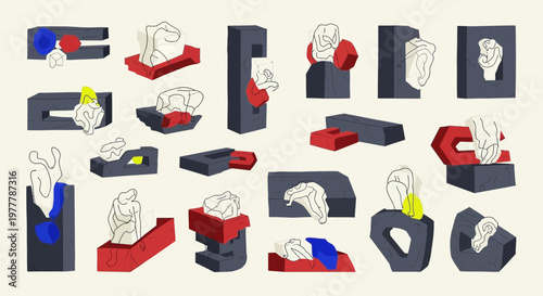 Abstract Sculptures Collection: Modern Art Forms in Geometric Shapes and Organic Textures