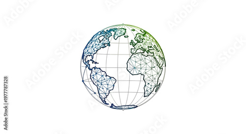 Global Network Earth Globe Wireframe Digital Connection Technology