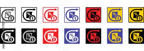 Direct Tax banner web icon line outline color vector illustration