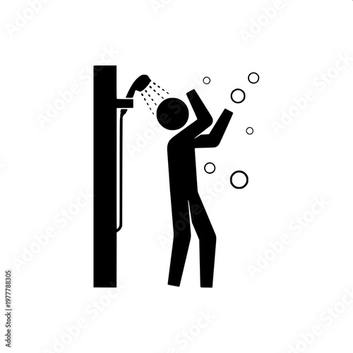 “Water slide schematic-style icons, various shapes and lengths, bold silhouette design for signage and infographics.”