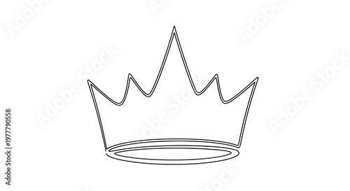 A simple black and white line drawing of a crown with points