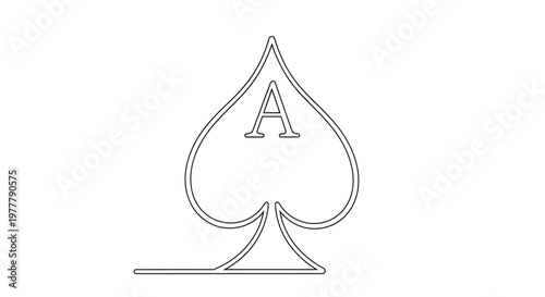 Stylized outline of the ace of spades with a thin red line within the letter 'A'