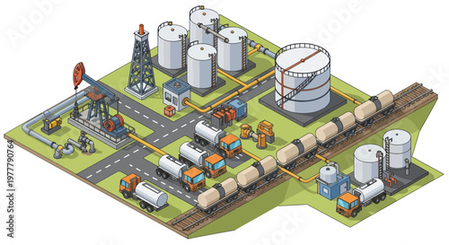 Oil and Gas Industry Infrastructure and Transportation Network.